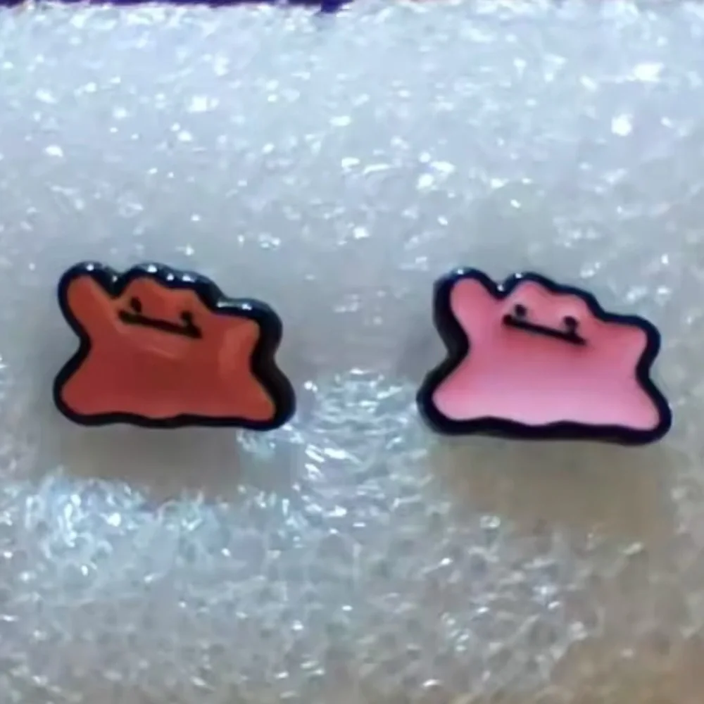 3 For $35 Pokemon Ditto Stainless Steel Enameled Stud Character Earrings